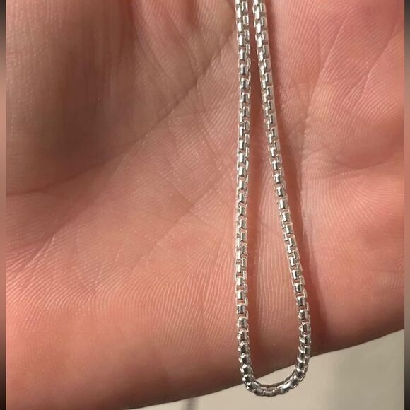 New Solid 925 Sterling Silver 2MM Round Box Chain Necklace 30” Chain - Picture 4 of 9